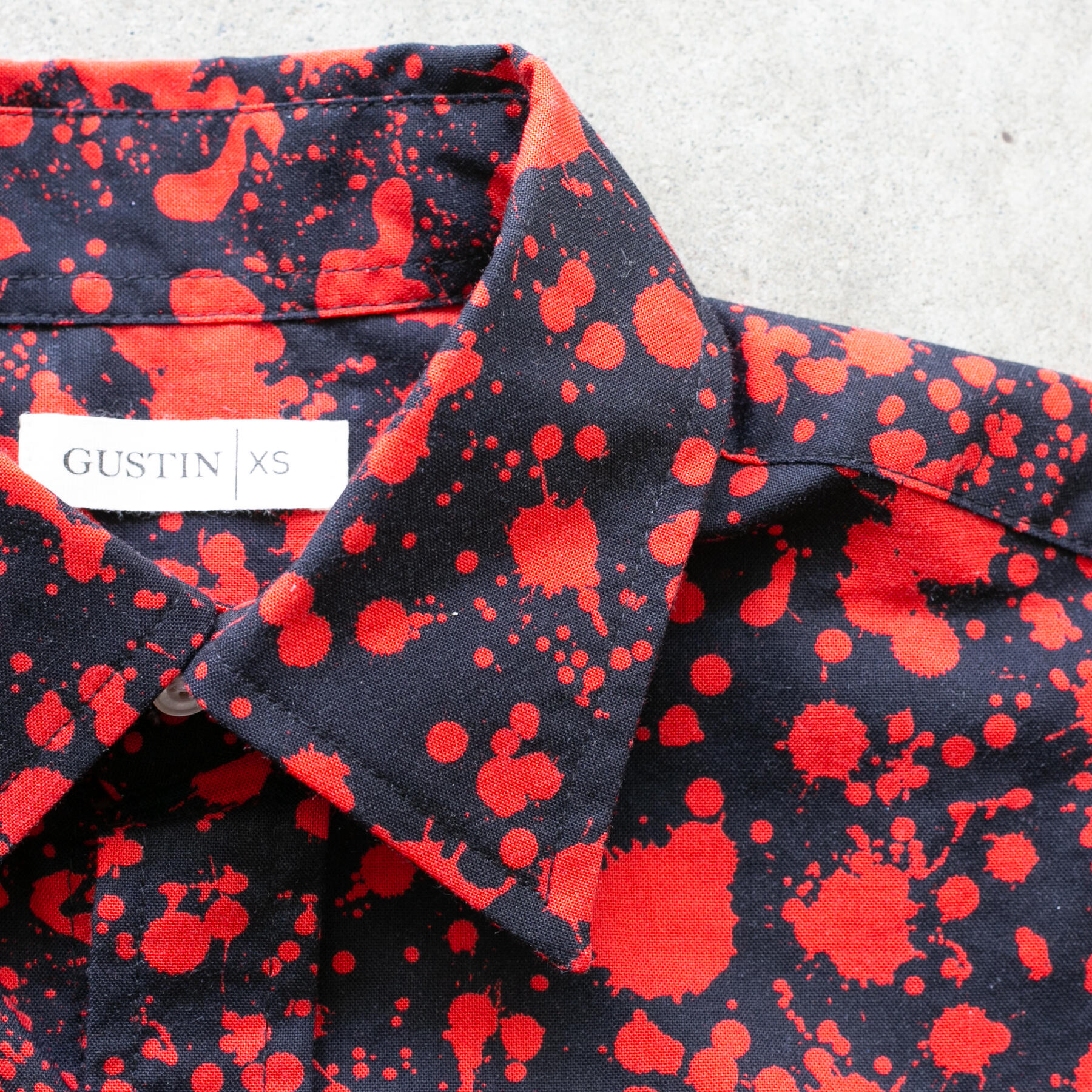 gustin #1252 paint splatter shirt - black red