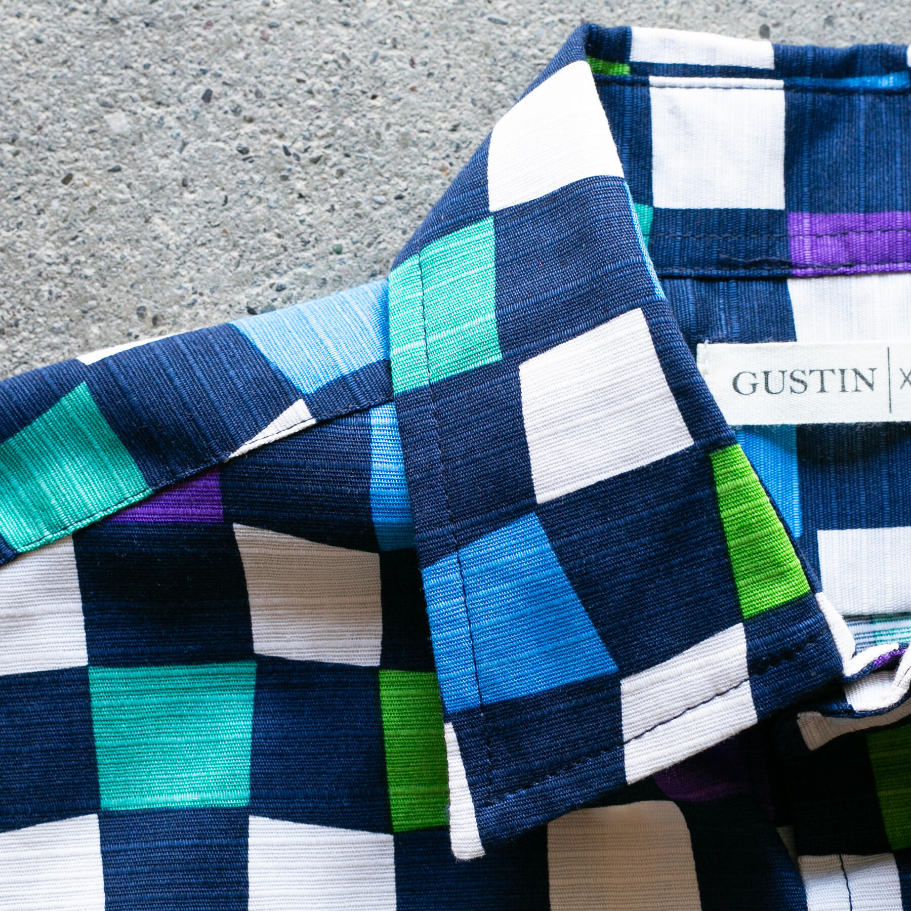 gustin #1259 psychedelic checkers - ocean