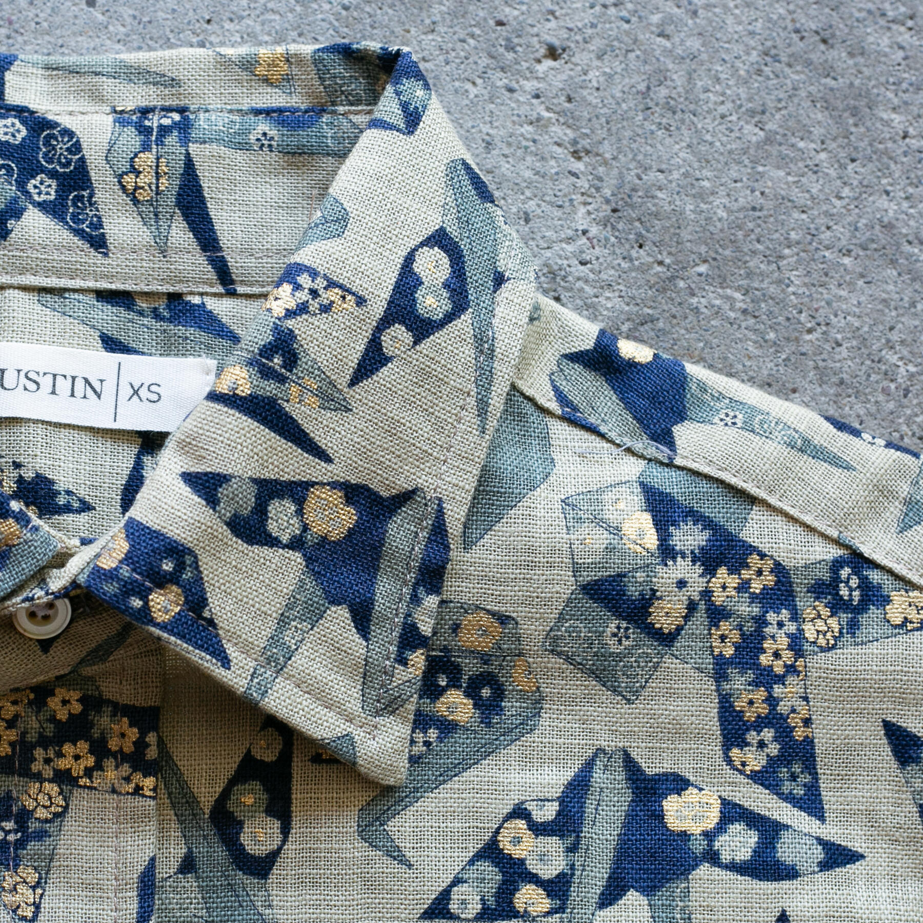 gustin #1260 japan retro leisure origami shirt - khaki