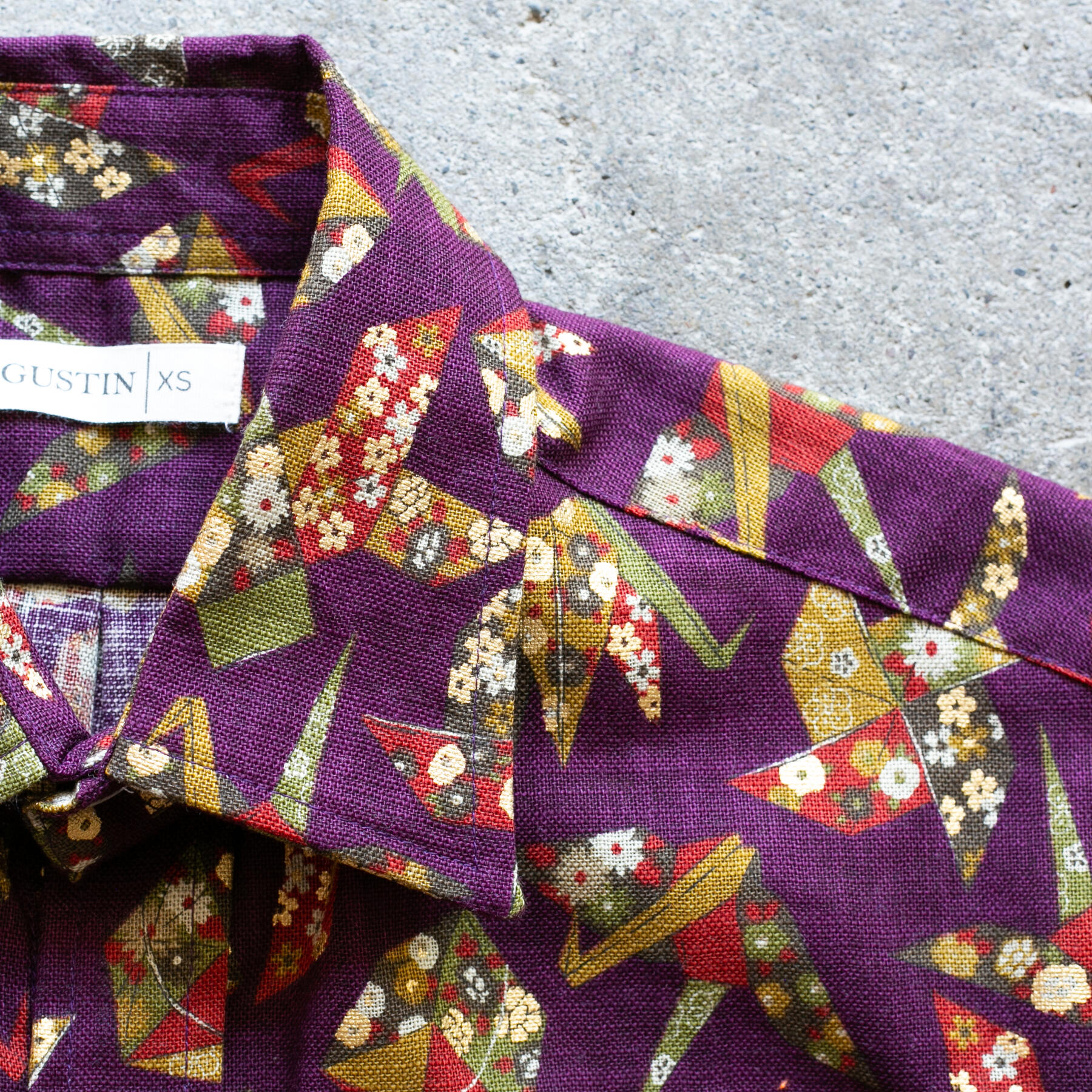 gustin #1261 japan retro leisure origami shirt - burgundy