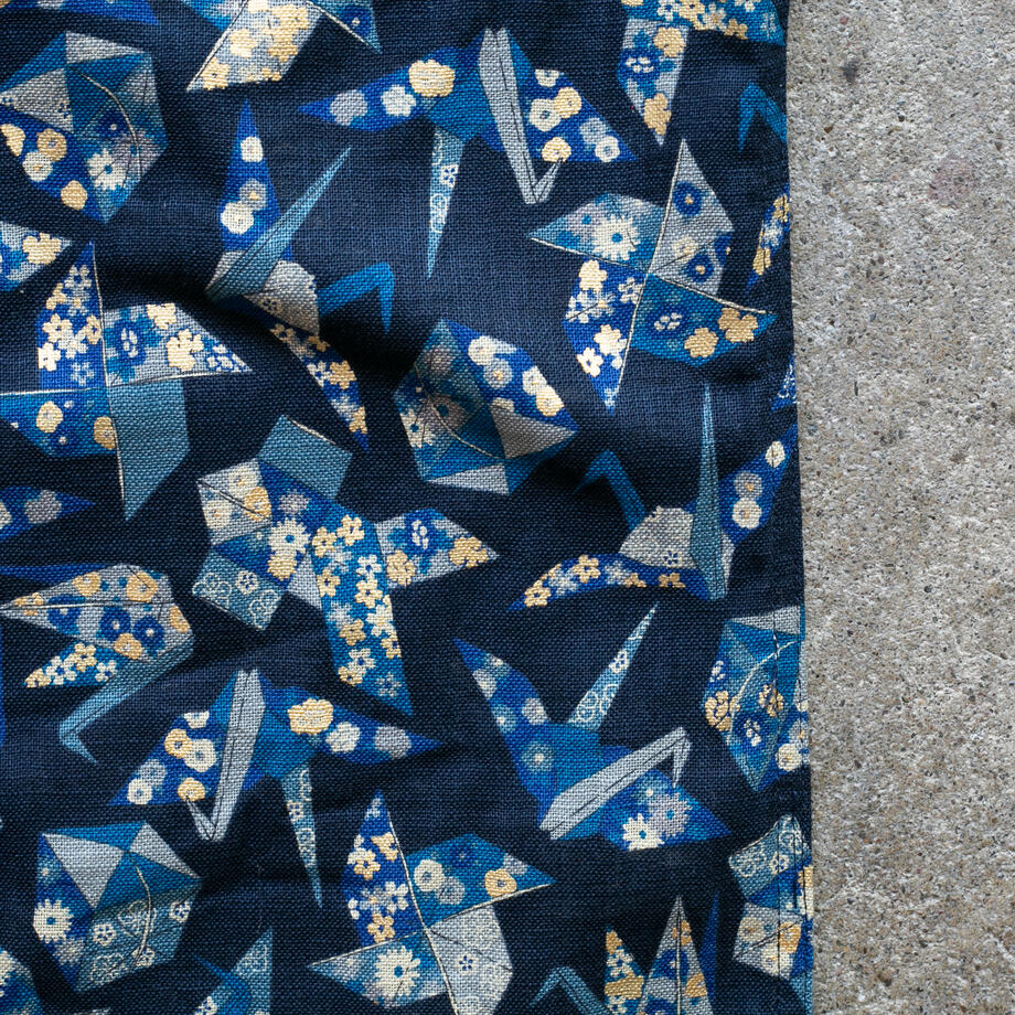 gustin #1263 japan retro leisure origami shirt - navy