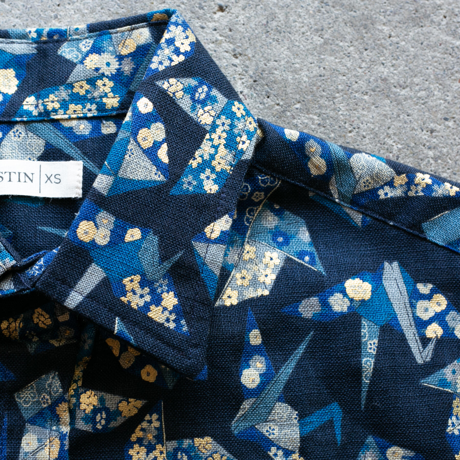 gustin #1263 japan retro leisure origami shirt - navy