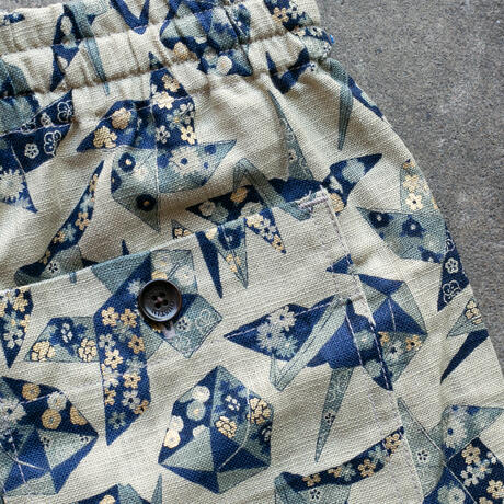 gustin #107 japan retro leisure origami shorts - khaki