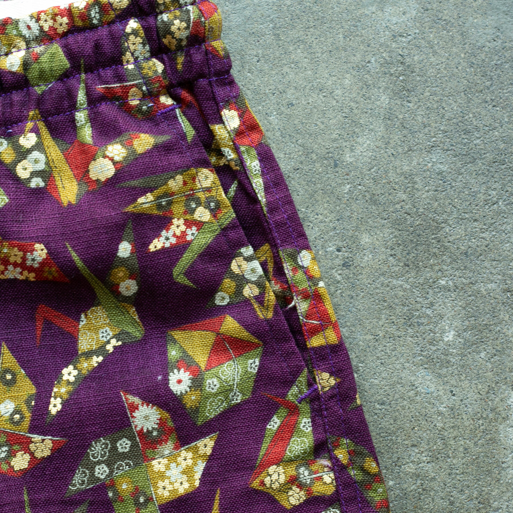 gustin #108 japan retro leisure origami shorts - burgundy