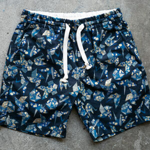 gustin #110 japan retro leisure origami shorts - navy