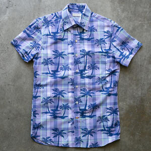 gustin #1265 palms on plaid shirt - purple haze