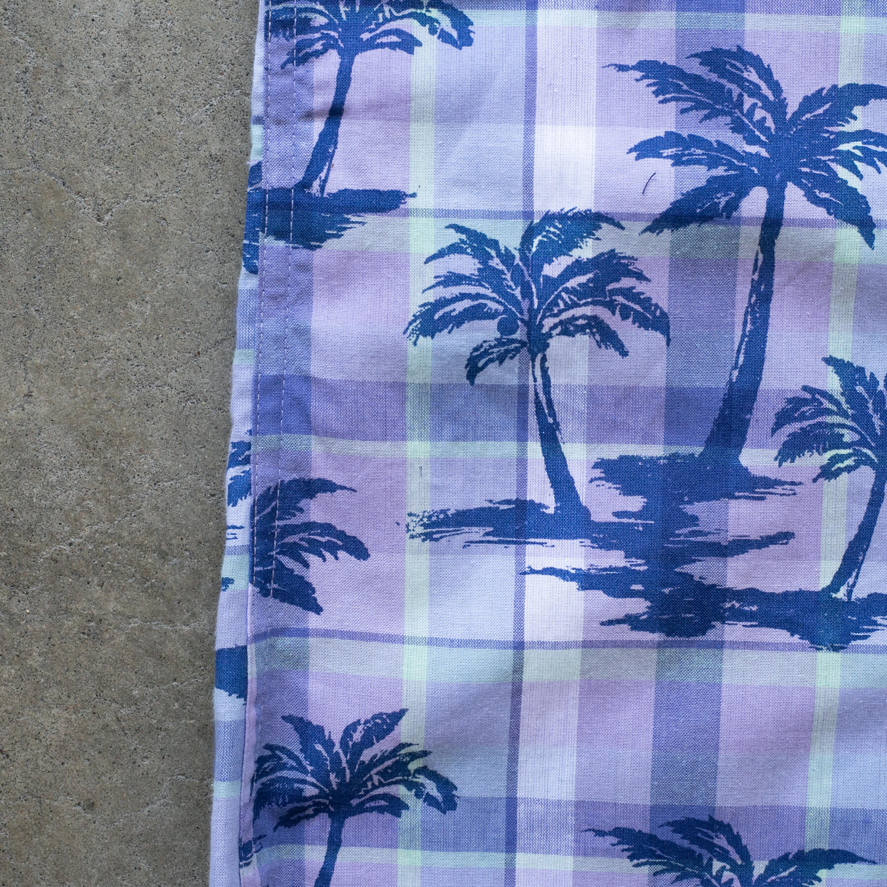 gustin #1265 palms on plaid shirt - purple haze