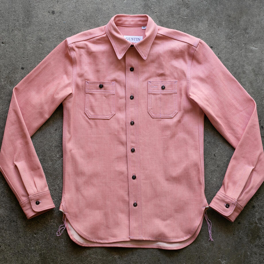 gustin #185 salmon selvedge workshirt