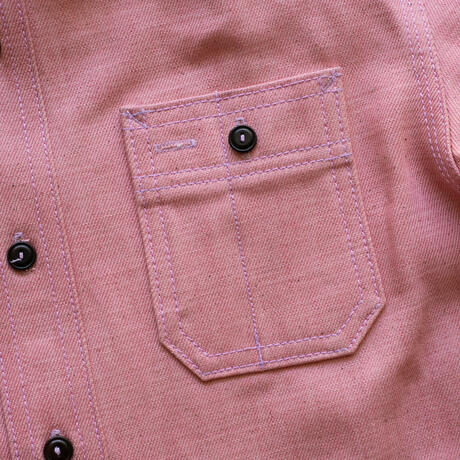 gustin #185 salmon selvedge workshirt