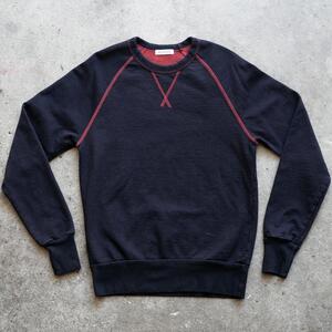 gustin overdye indigo crewneck sweatshirt - red fire