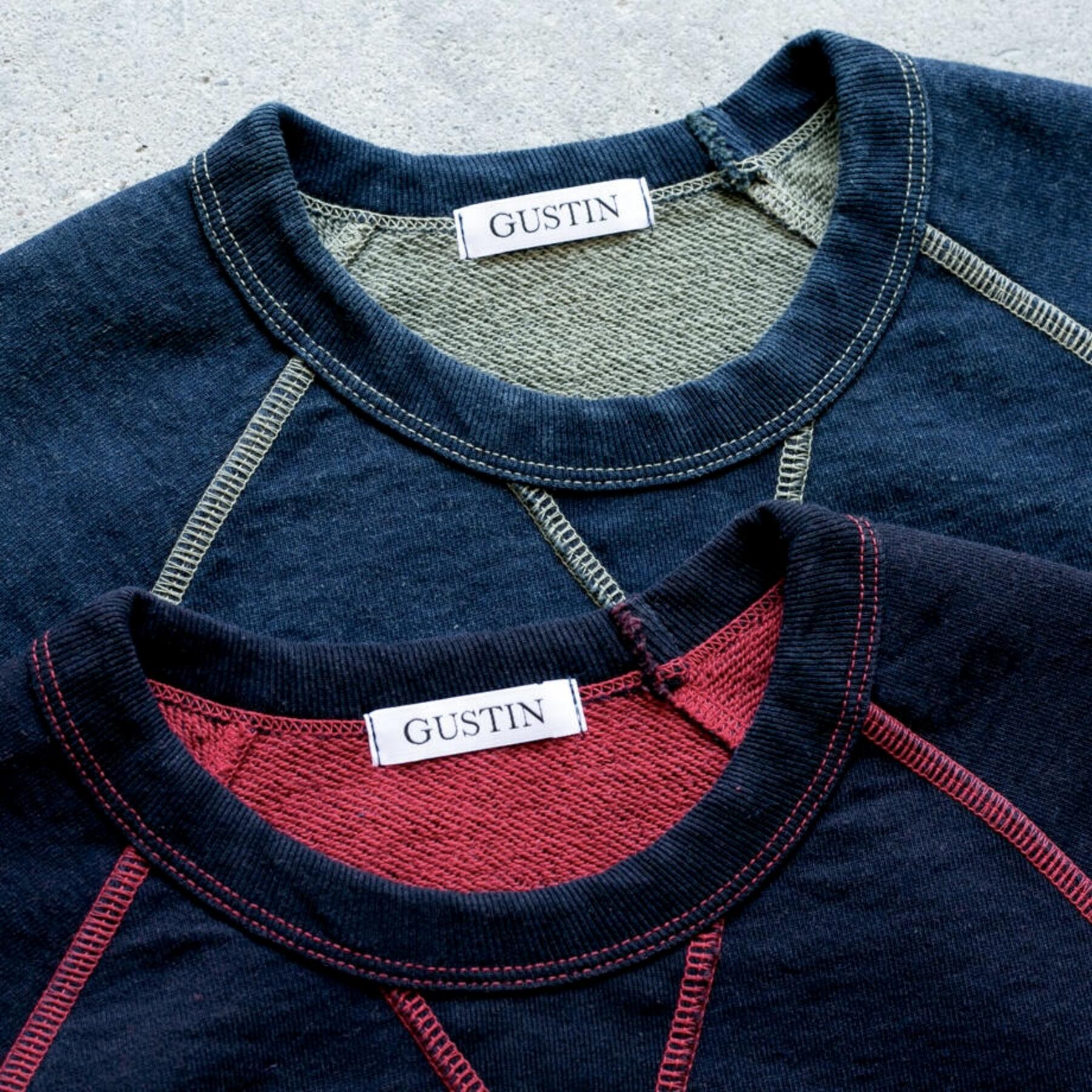gustin overdye indigo crewneck sweatshirt 2 pack