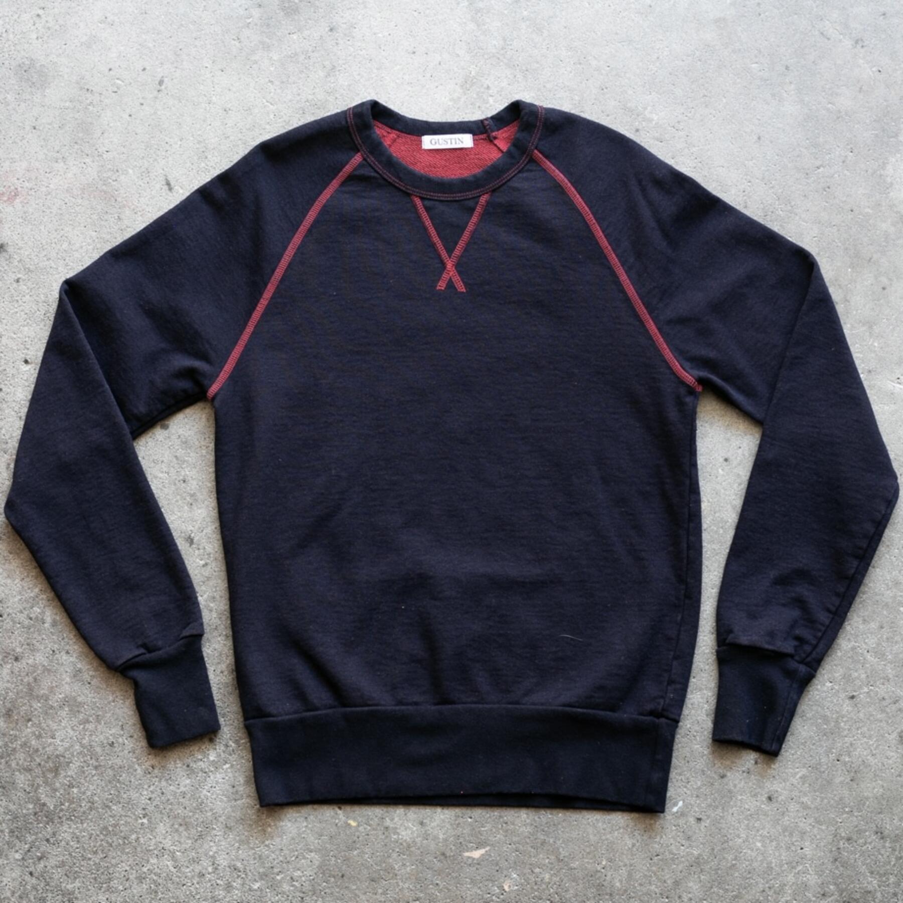 gustin overdye indigo crewneck sweatshirt 2 pack