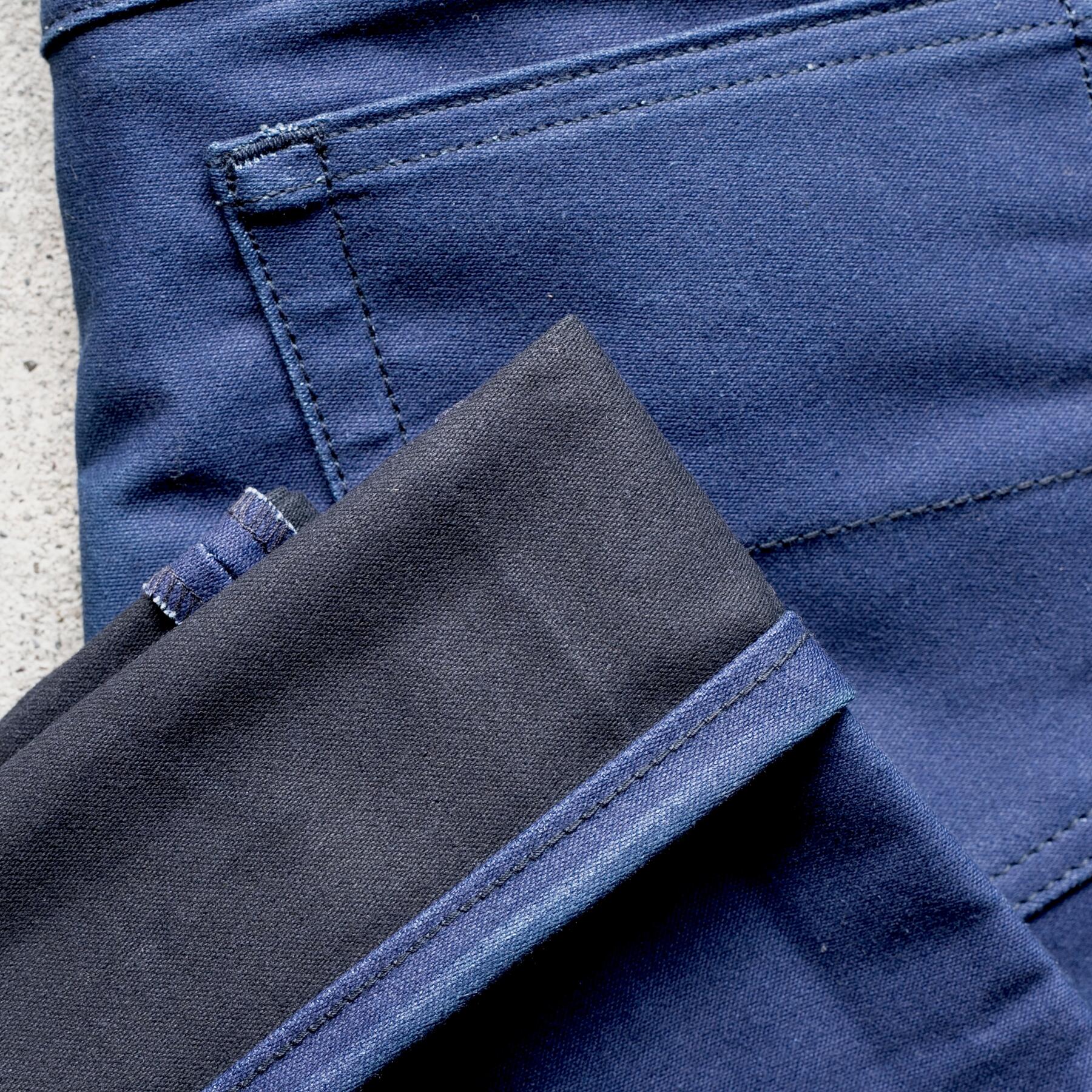 gustin #359 indigo x charcoal moleskin