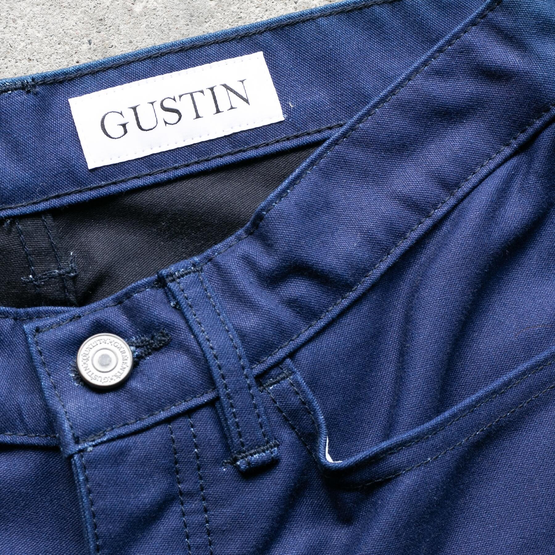 gustin #359 indigo x charcoal moleskin