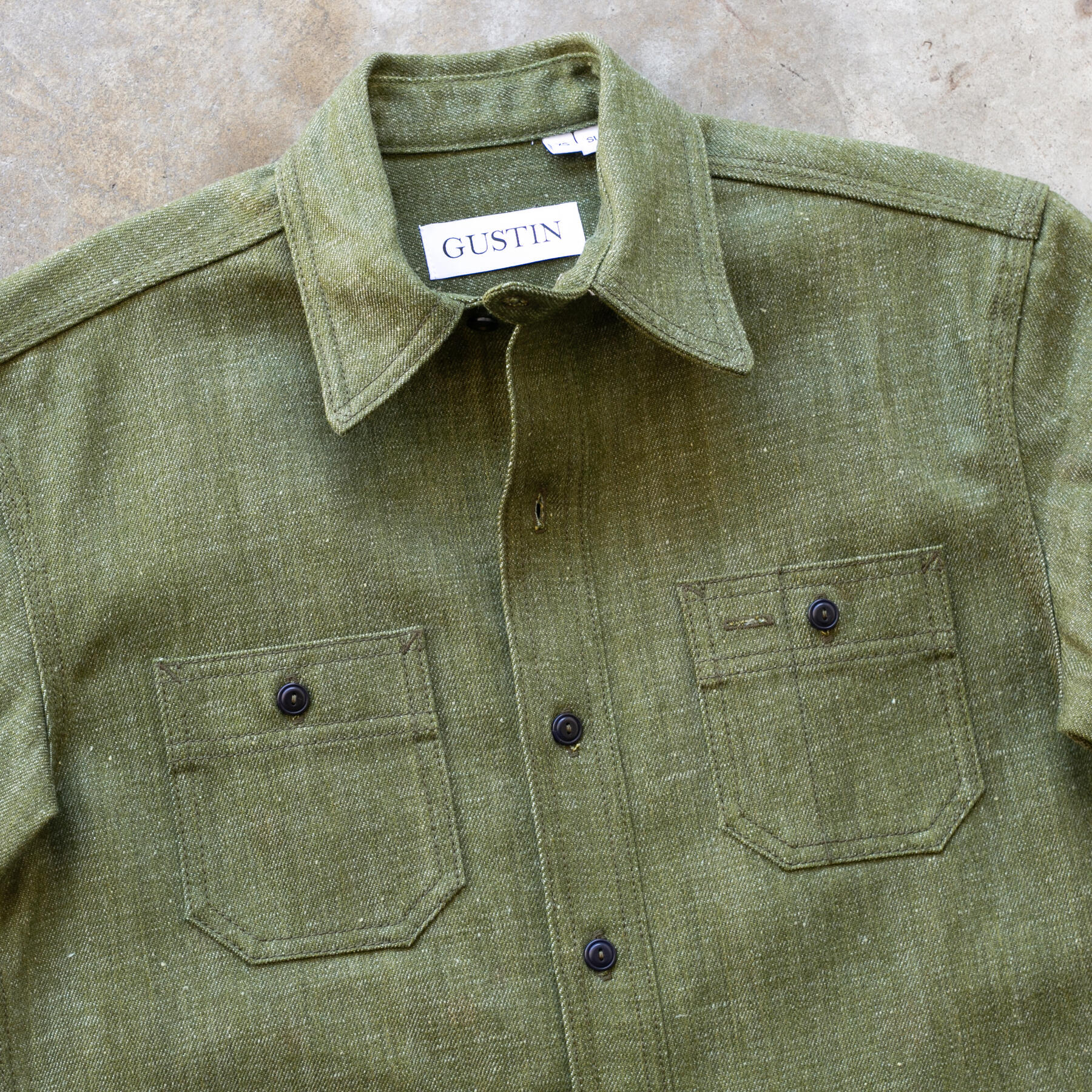 gustin #169 monster moss selvedge workshirt