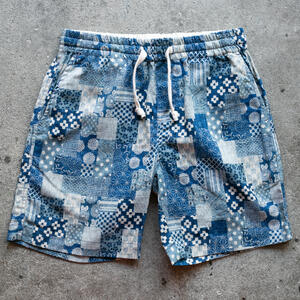 gustin #120 japan patchwork shorts - sky
