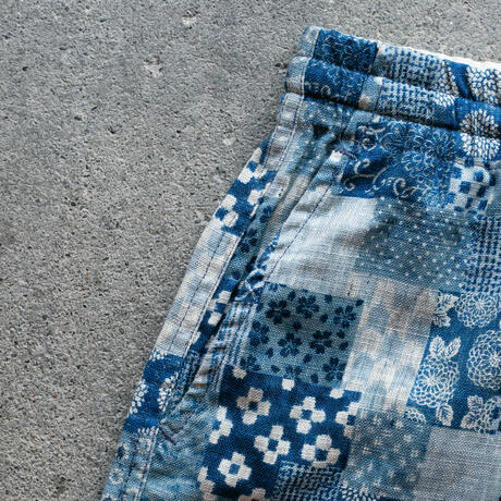 gustin #120 japan patchwork shorts - sky