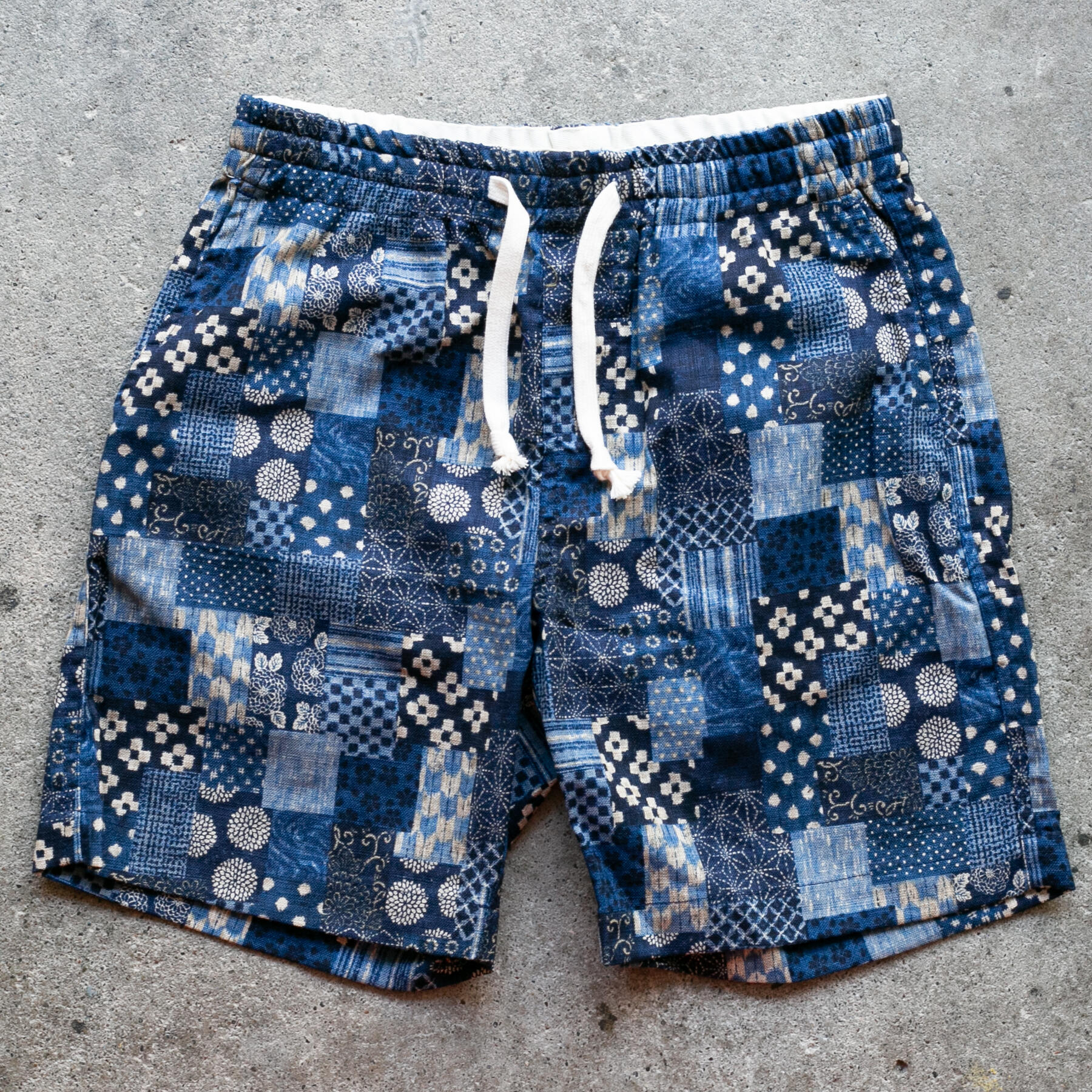 gustin #119 japan patchwork shorts - ocean