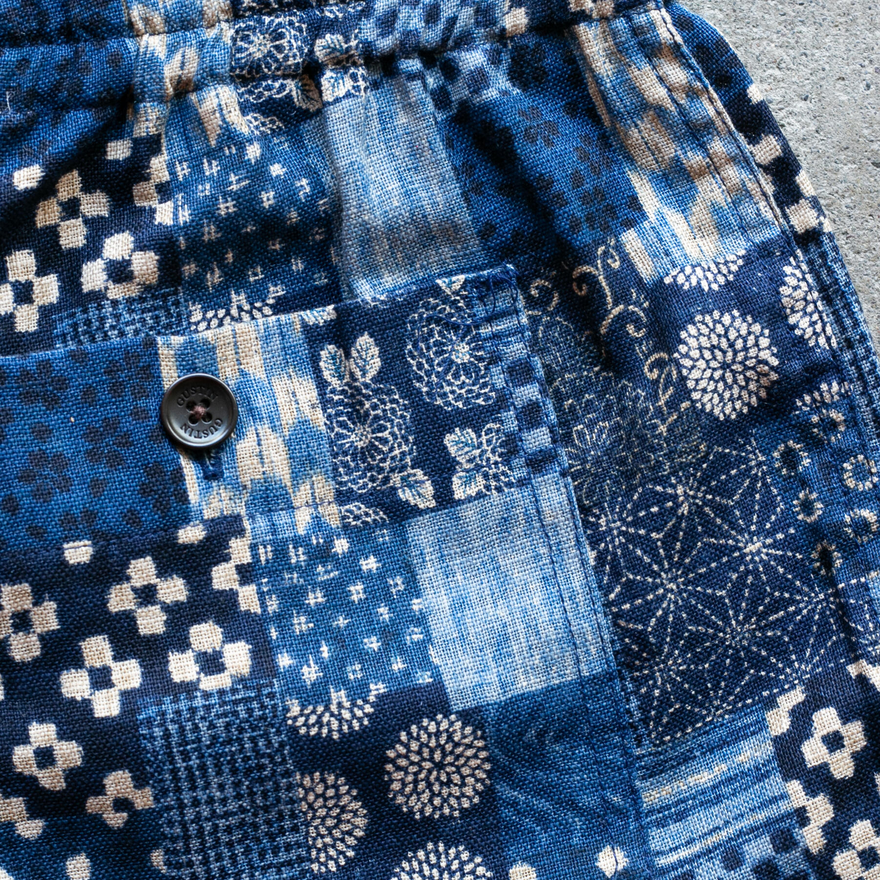 gustin #119 japan patchwork shorts - ocean