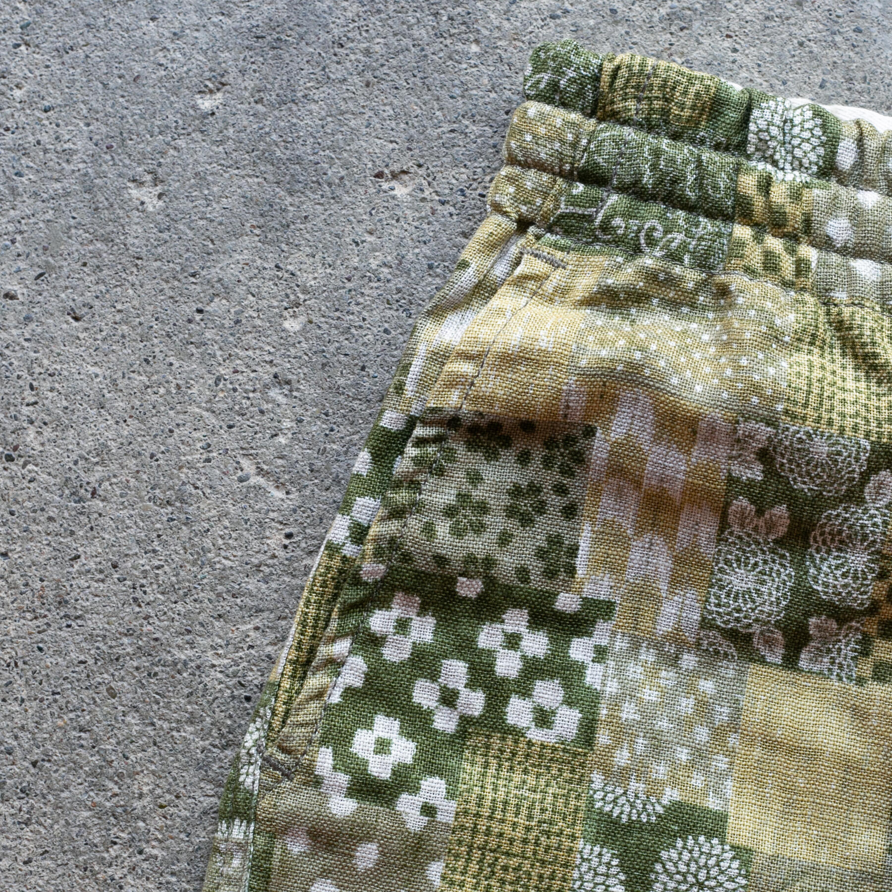 gustin #34 japan patchwork shorts - moss