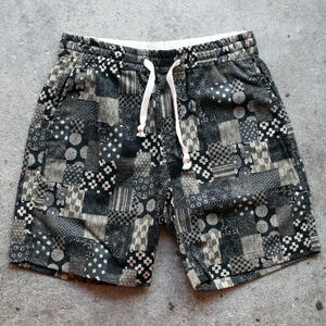 gustin #32 japan patchwork short - black