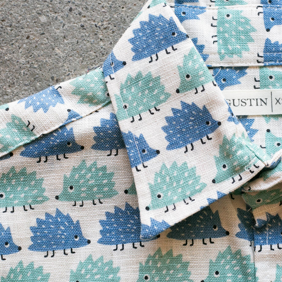 gustin #1277 hedgehog shirt - blue teal