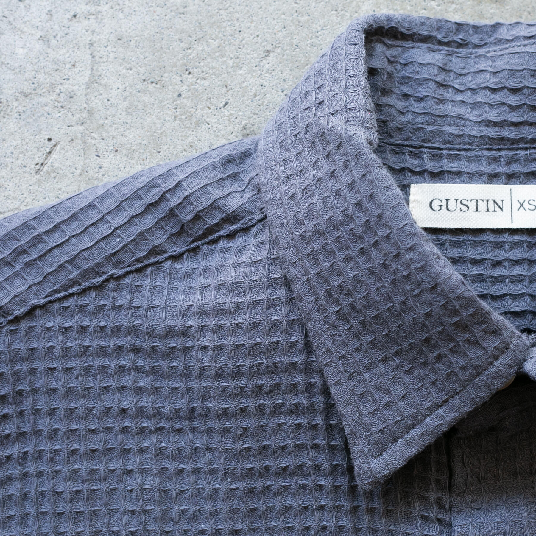 gustin #1279 japan gauze grid shirt - graphite