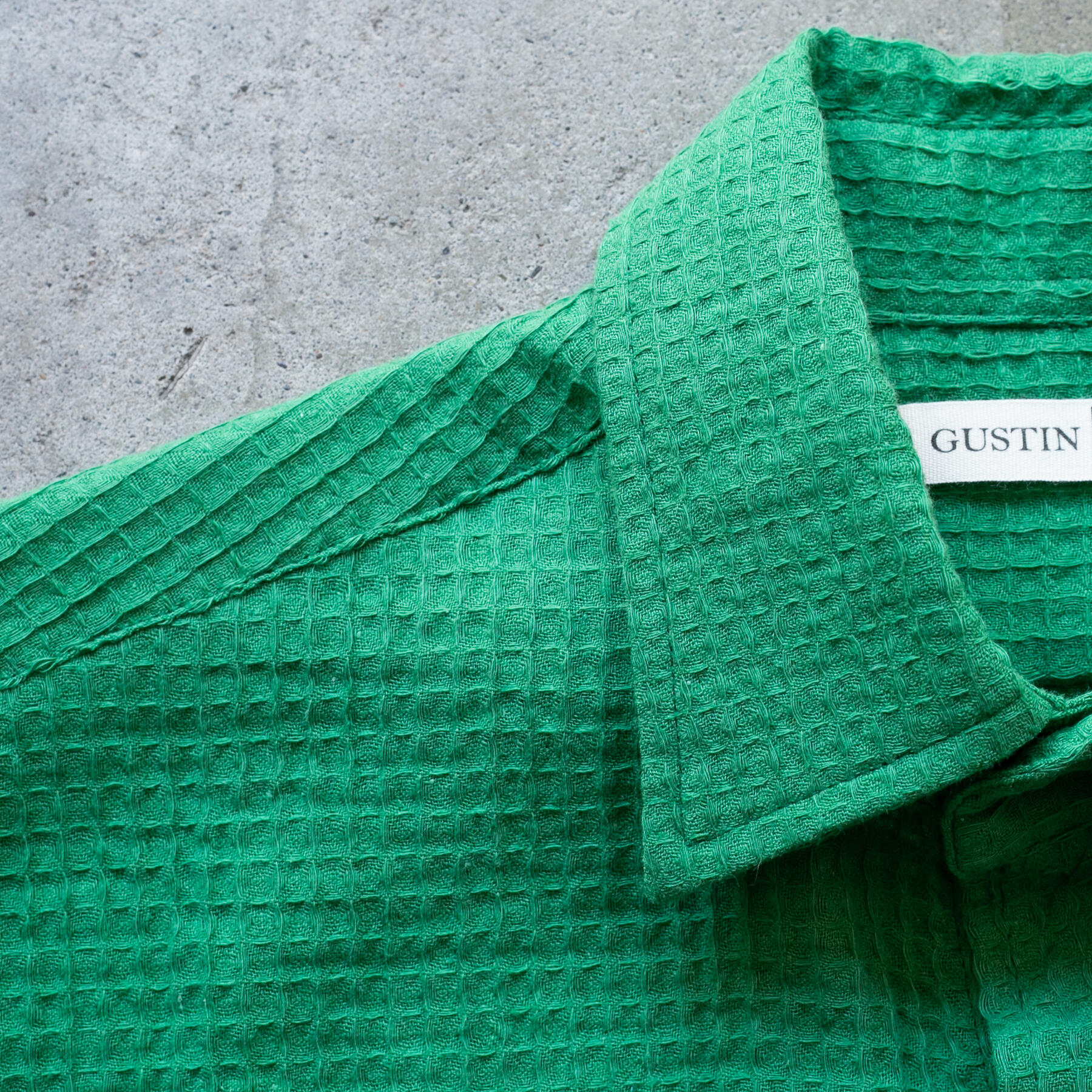 gustin #1280 japan gauze grid shirt - kelly green