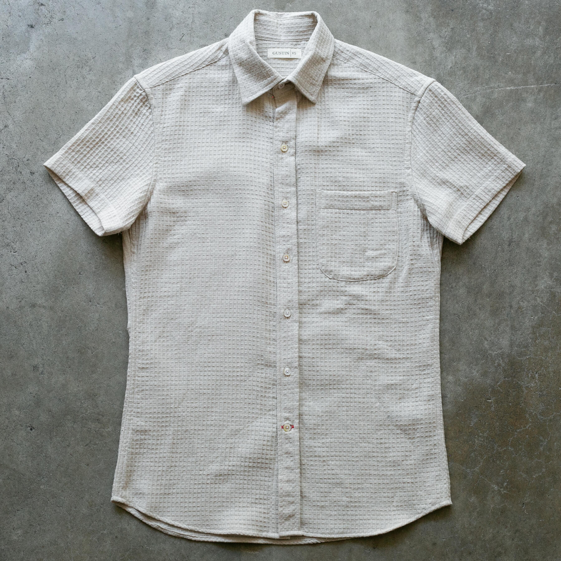 gustin #1281 japan gauze grid shirt - natural