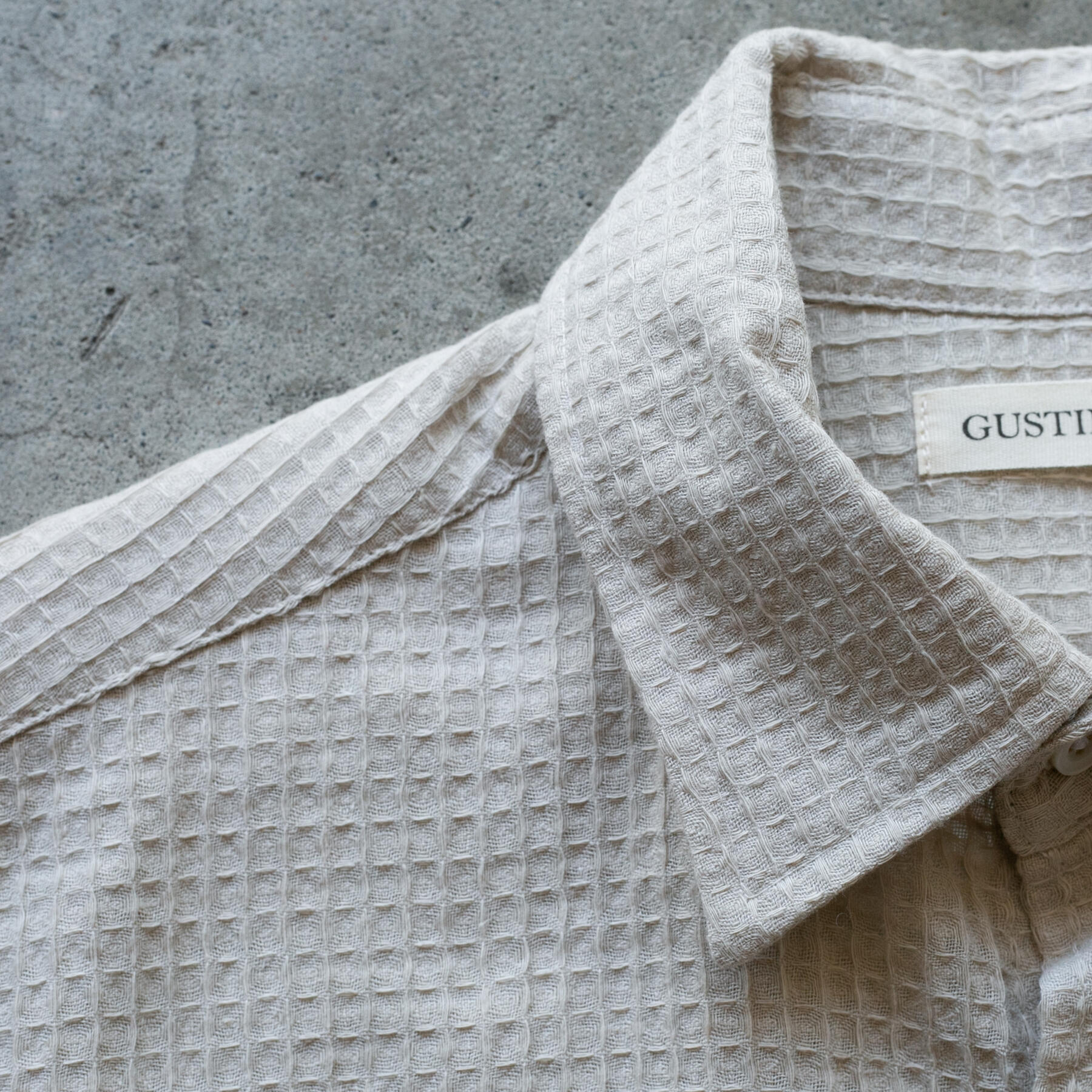 gustin #1281 japan gauze grid shirt - natural