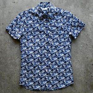 gustin #1283 japan seersucker palms - ocean