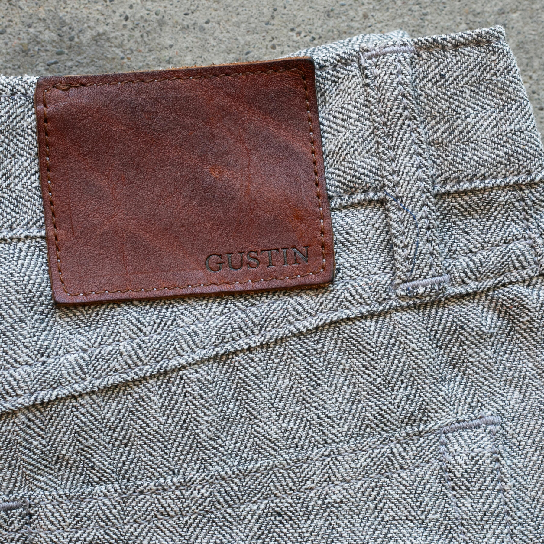 gustin #466 japan silk linen 5 pocket - charcoal