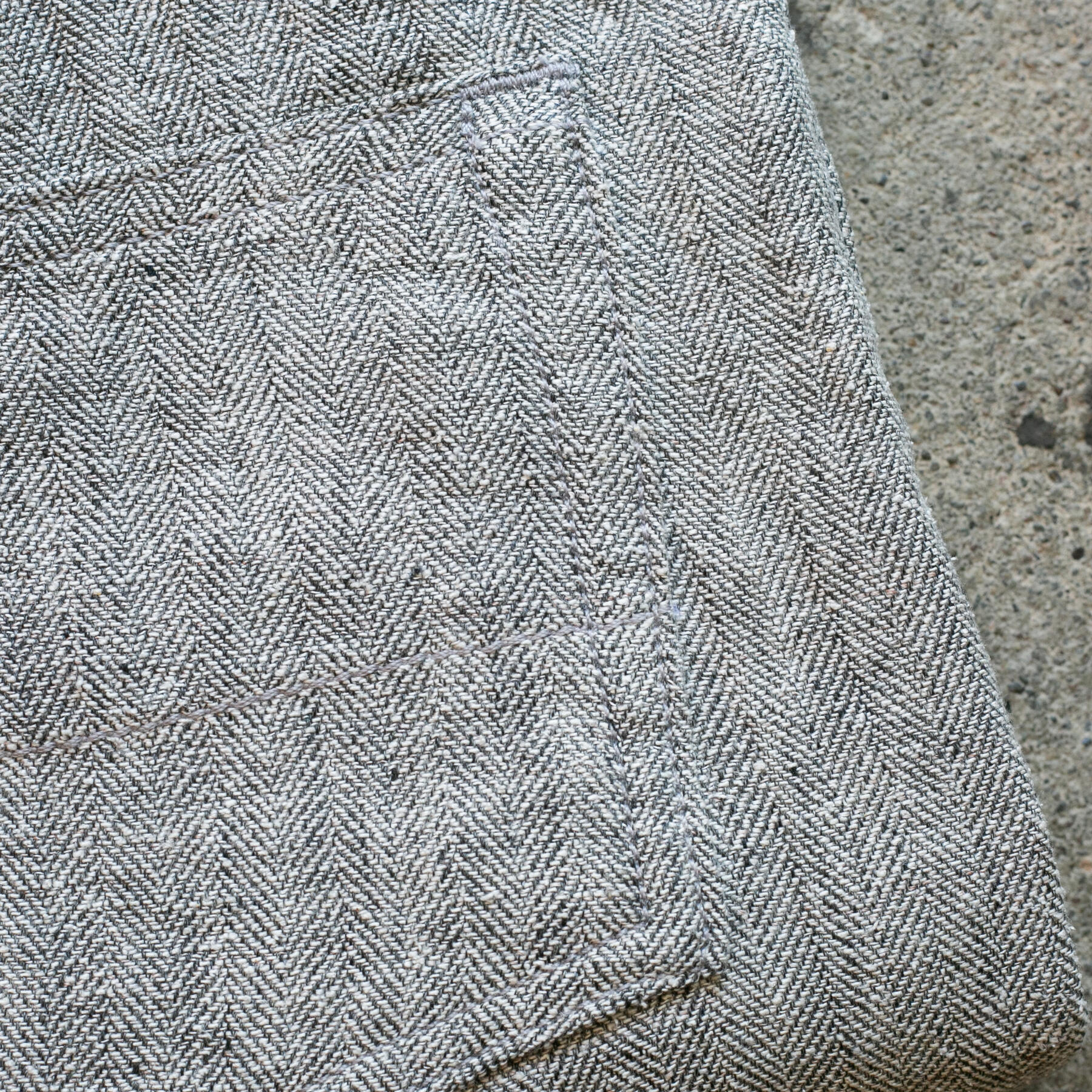 gustin #466 japan silk linen 5 pocket - charcoal