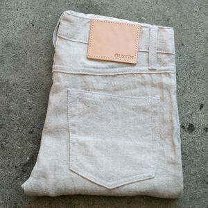 gustin #467 japan silk linen 5 pocket - natural