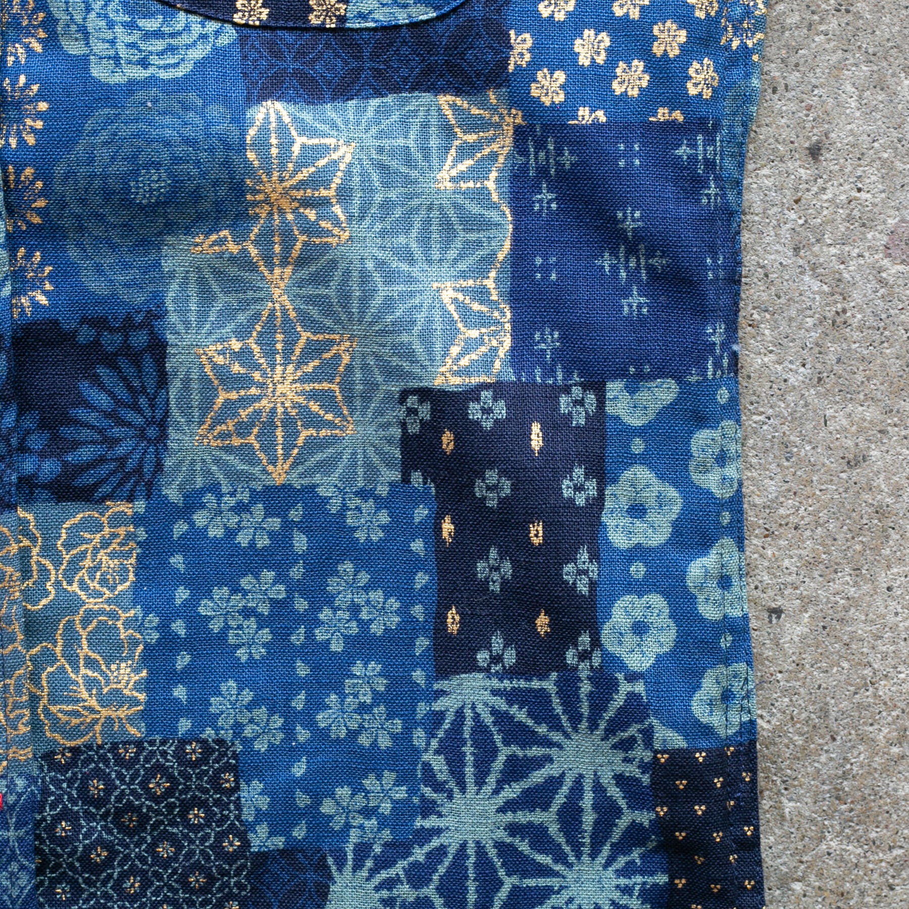 gustin #1287 japan patchwork shirt - ocean