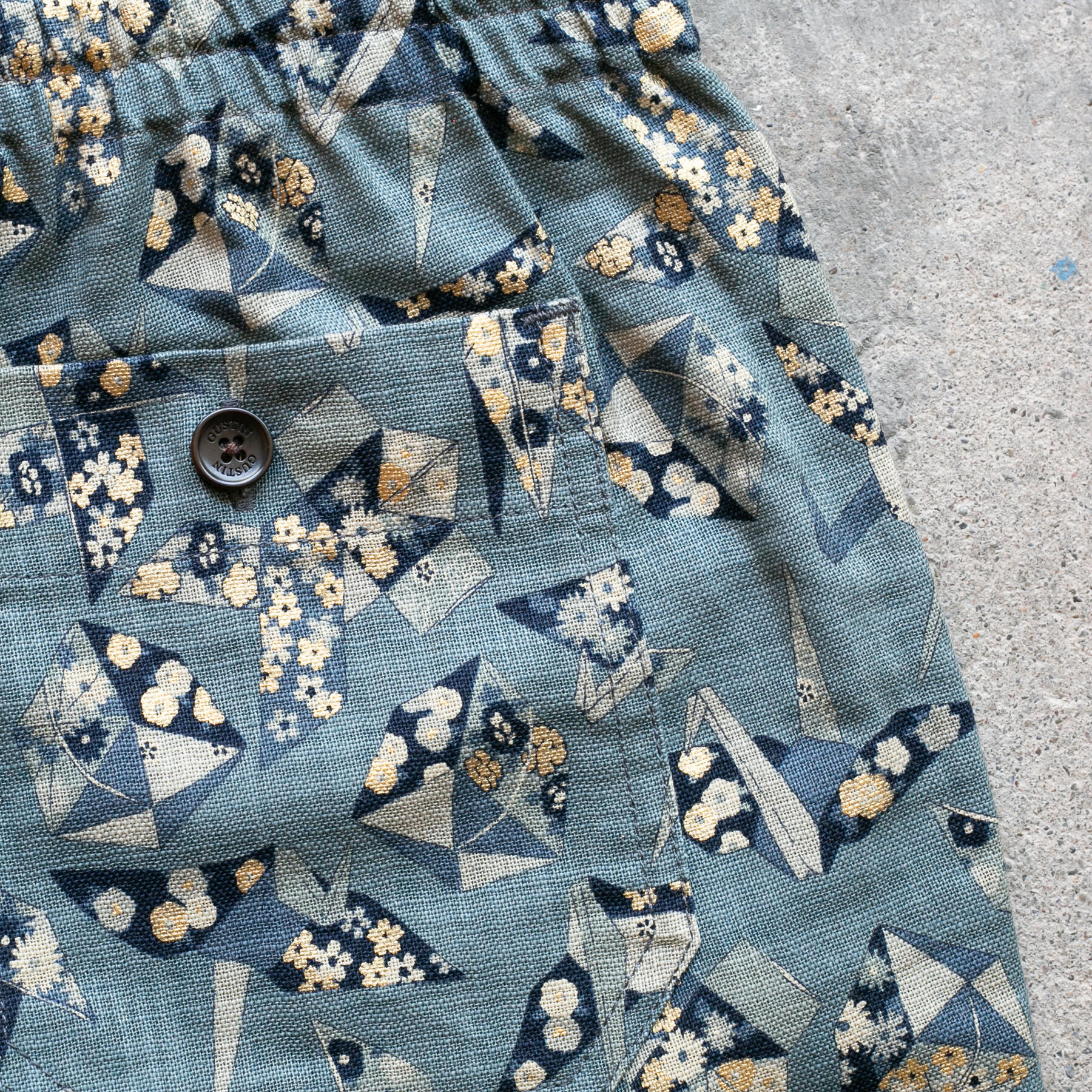 gustin #16 japan retro leisure origami joggers - dusty blue