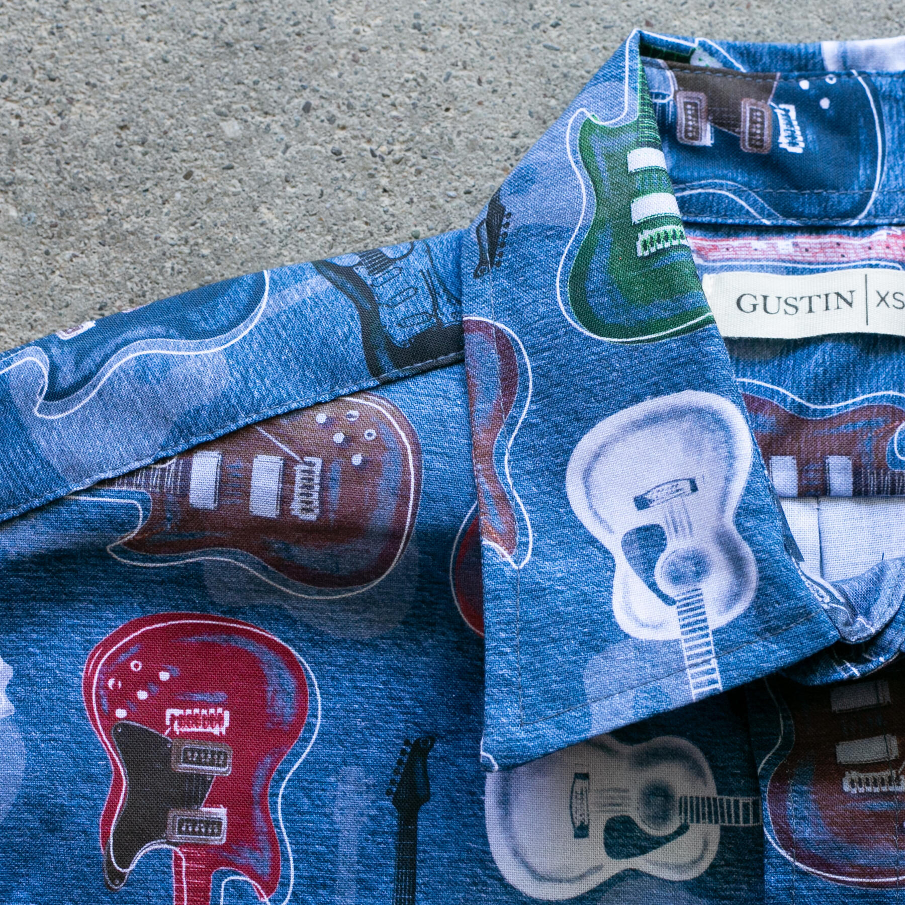 gustin #1290 guitars shirt - blue