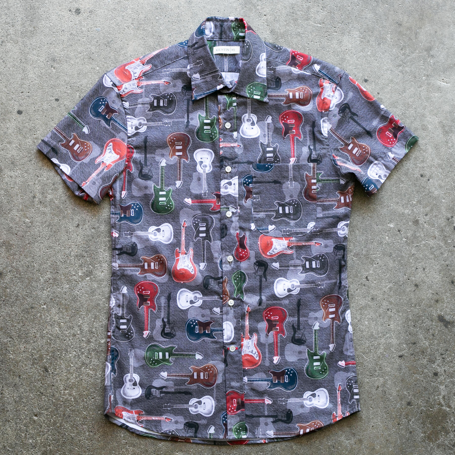 gustin #1291 guitars shirt - grey