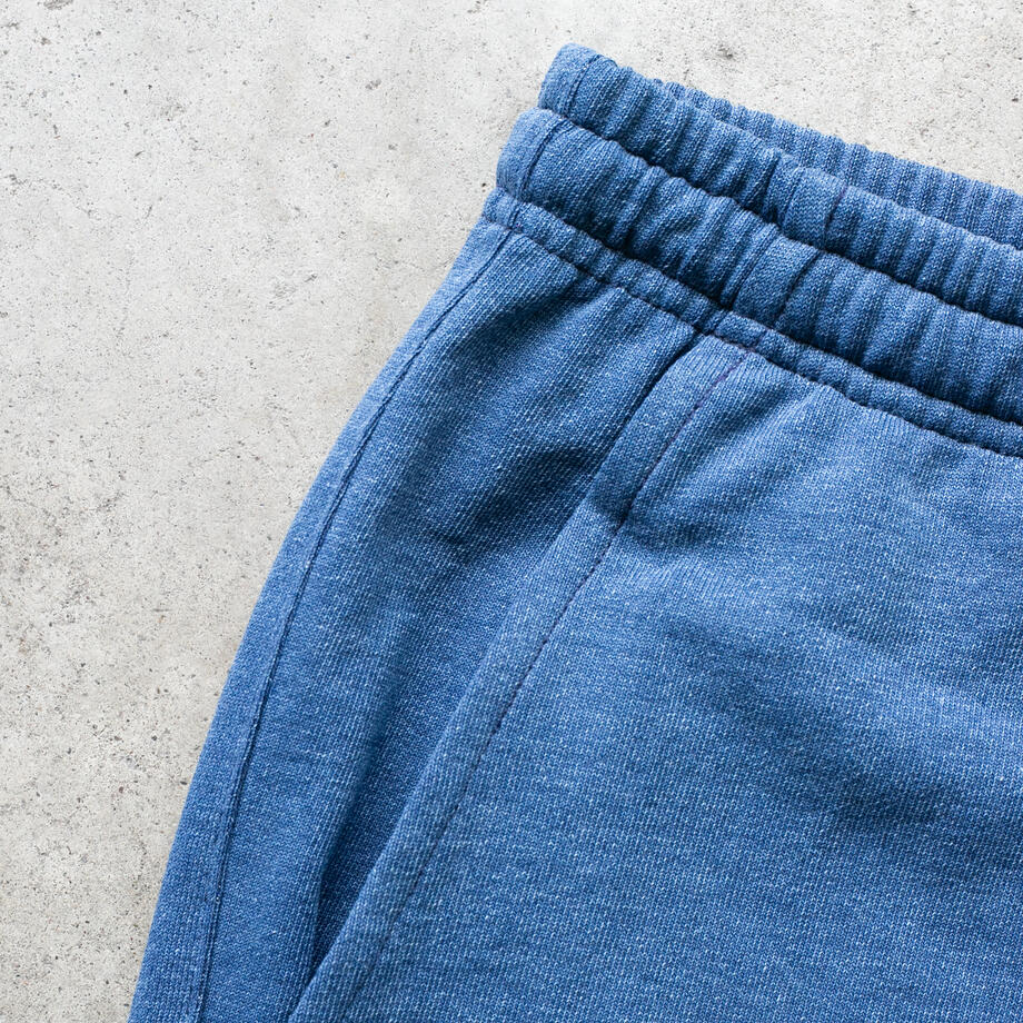 gustin indigo dye sweatshorts - mid indigo