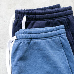 gustin indigo dye sweatshorts classic collection