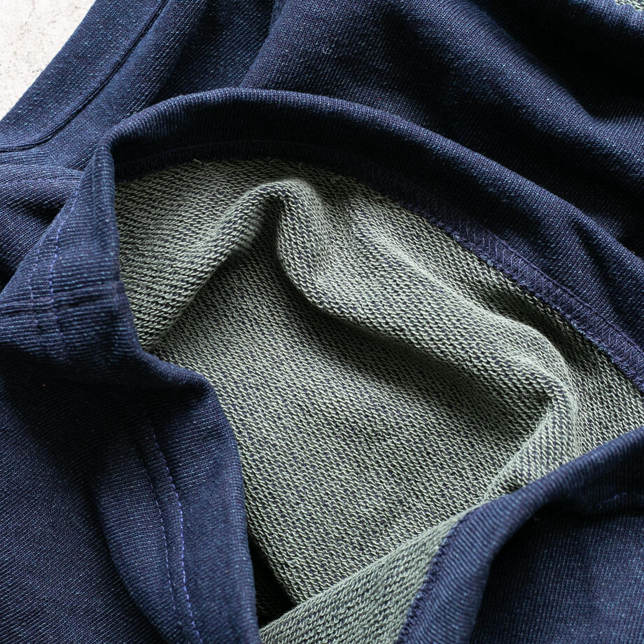 gustin overdye indigo dye sweatshorts collection