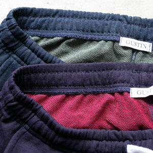 gustin overdye indigo dye sweatshorts collection