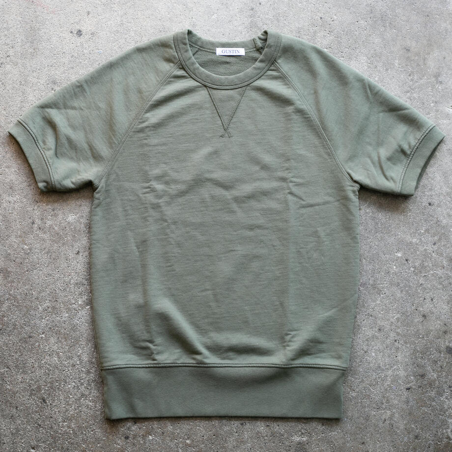 gustin short sleeve sweatshirt - vintage army
