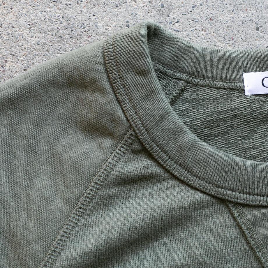 gustin short sleeve sweatshirt - vintage army
