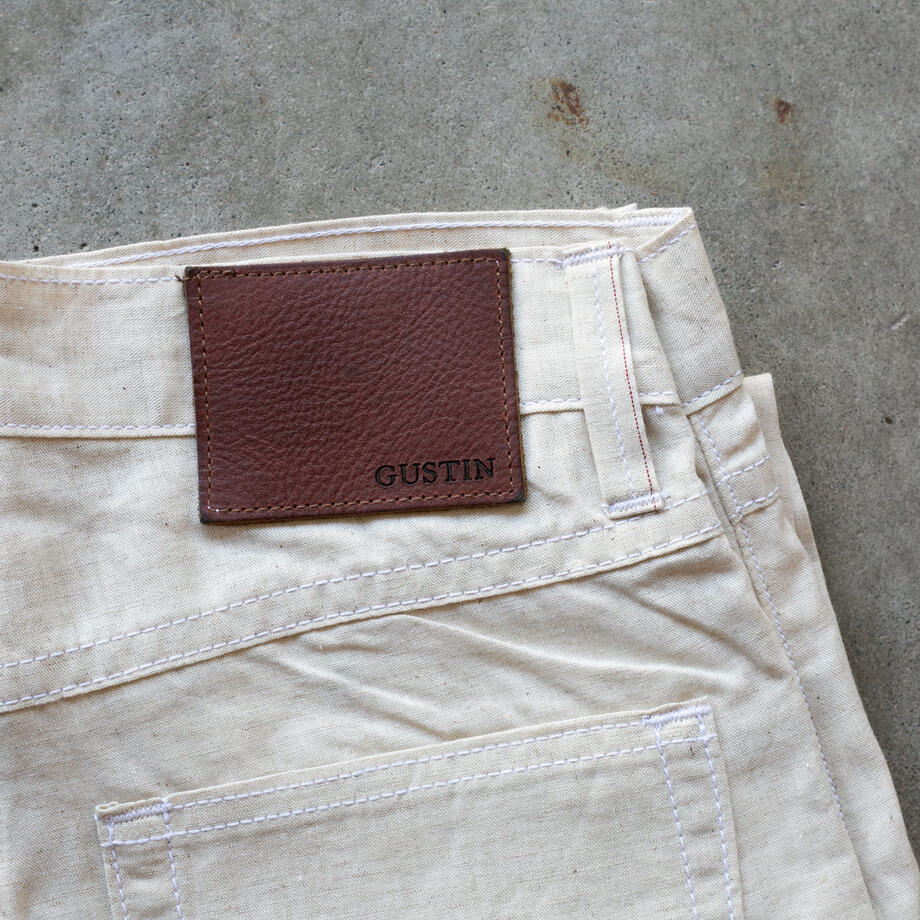gustin #619 featherweight selvedge chambray - oatmeal