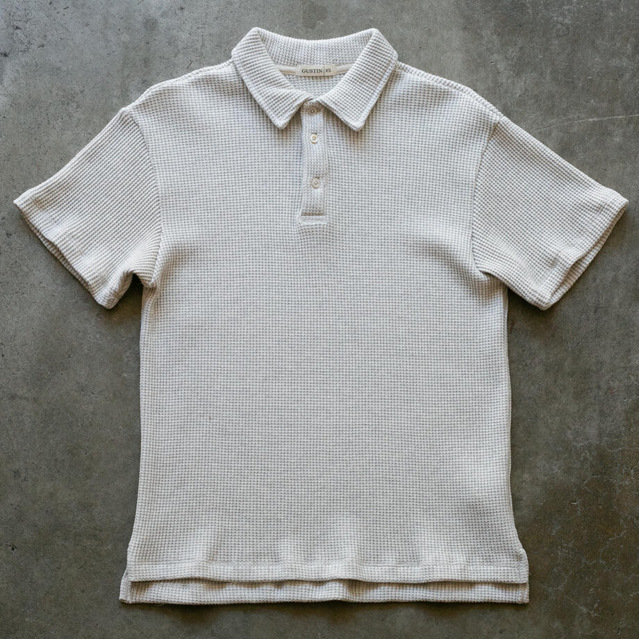 gustin japan monster waffle polo - natural