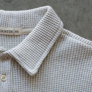 gustin japan monster waffle polo - natural