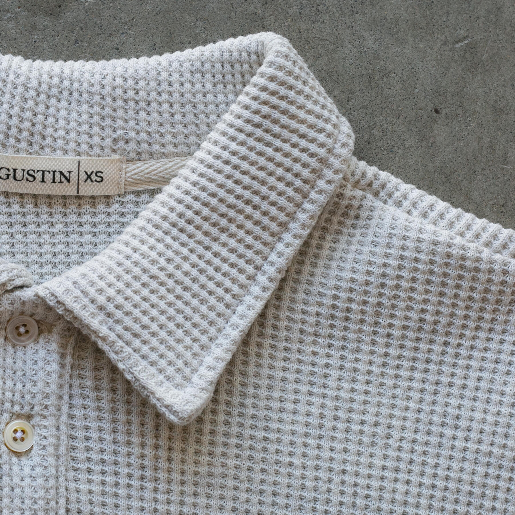 gustin japan monster waffle polo - natural