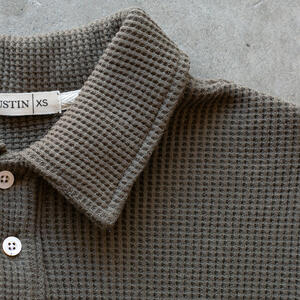 gustin japan monster waffle polo - olive