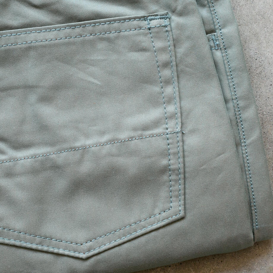 gustin #470 japan silk gaberdine 5 pocket - olive drab